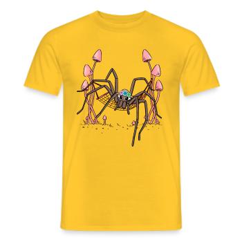 Spinne Spinnen abhängen Hängematte Spinnennetz - Männer T-Shirt - Gelb - Vorne - AI Model Male 178 dark (178cm)
