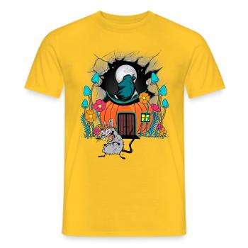 Halloween Mouse Mice Pumpkin Kids Child Baby - Men's T-Shirt - yellow - Front - AI Model Male 178 dark (178cm)