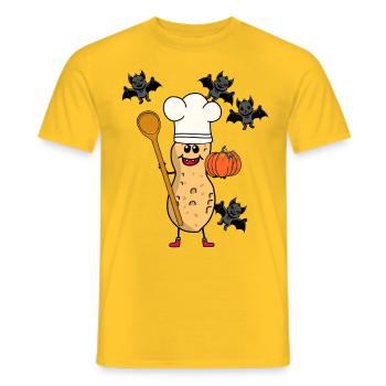 Peanut Cook Cuisiniers Cuisinier Automne Halloween - T-shirt homme - jaune - Devant - AI Model Male 178 dark (178cm)