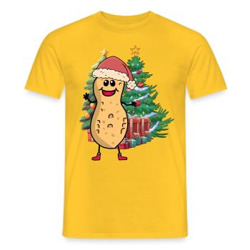 Cacahuète Arbre de Noël Noël Enfant Enfants Noix - T-shirt homme - jaune - Devant - AI Model Male 178 dark (178cm)