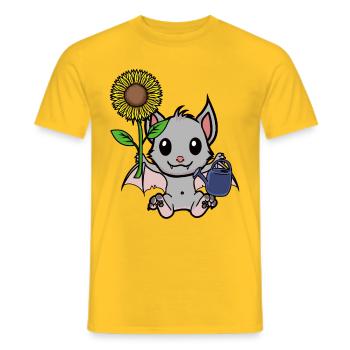 Hobby Gardener Garden Bat Gardening Children - Men's T-Shirt - yellow - Front - AI Model Male 178 dark (178cm)