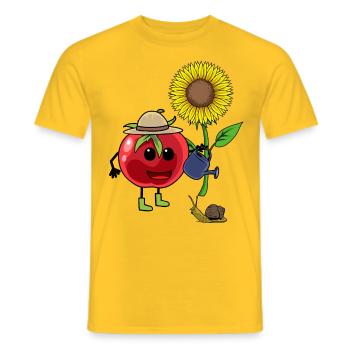 Tomate Jardinier Jardin Escargot Jardinage Enfant - T-shirt homme - jaune - Devant - AI Model Male 178 dark (178cm)