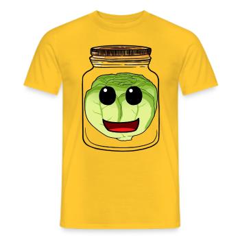 Cabbage Cabbage Mason Jar Cook Chefs Kitchen - Men's T-Shirt - yellow - Front - AI Model Male 178 dark (178cm)