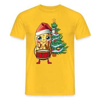 Peanut Gnome Gnome Drum Christmas Santa - Men's T-Shirt - yellow - Front - AI Model Male 178 dark (178cm)