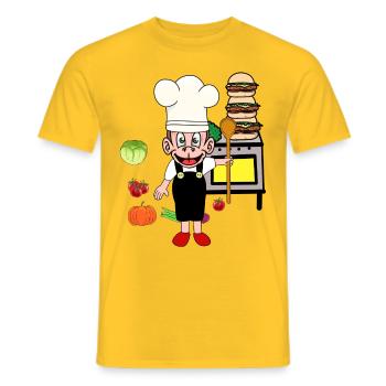Monkey Kitchen Cook Cooks Cooks Culinary Arts - Men's T-Shirt - yellow - Front - AI Model Male 178 dark (178cm)