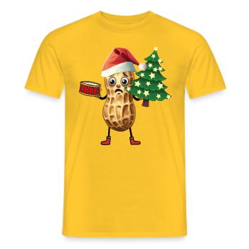 Santa Claus Christmas Tree Peanut Child - Men's T-Shirt - yellow - Front - AI Model Male 178 dark (178cm)