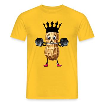 Peanut Weight Lifting Weights GYM Fitness - Men's T-Shirt - yellow - Front - AI Model Male 178 dark (178cm)