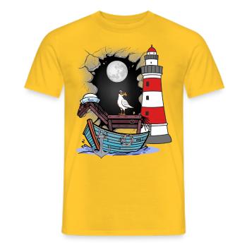 Seahorse Adventure Travel Boat Kids Child Horse - Men's T-Shirt - yellow - Front - AI Model Male 178 dark (178cm)