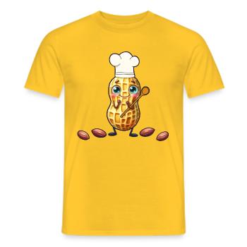 Peanut Nut Kitchen Peanuts Nuts Cook - Men's T-Shirt - yellow - Front - AI Model Male 178 dark (178cm)