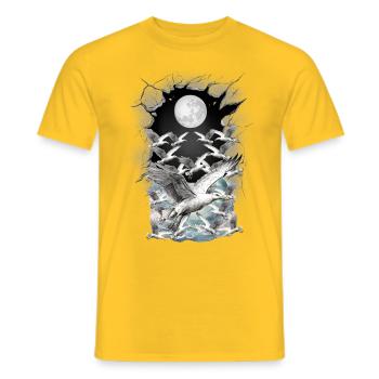 maritime, seagull, seagulls - Men's T-Shirt - yellow - Front - AI Model Male 178 dark (178cm)