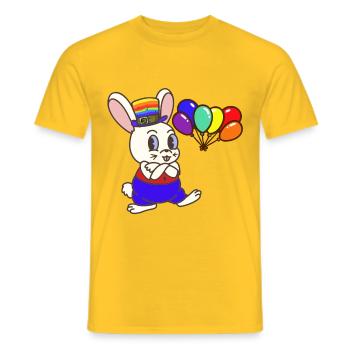 LGBT Lapin Lapin Gay Pride Lapin de Pâques - T-shirt homme - jaune - Devant - AI Model Male 178 dark (178cm)