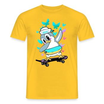 Penguin Child Kids Baby Toddler - Men's T-Shirt - yellow - Front - AI Model Male 178 dark (178cm)