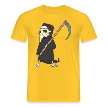 Halloween Mittelalter Pest Sensenmann - Männer T-Shirt - Gelb - Vorne - AI Model Male 178 dark (178cm)