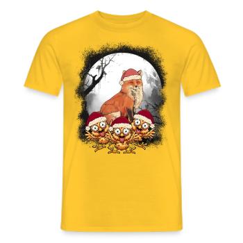 Père Noël Renard Poulets Père Noël Poulet Père Noël - T-shirt homme - jaune - Devant - AI Model Male 178 dark (178cm)