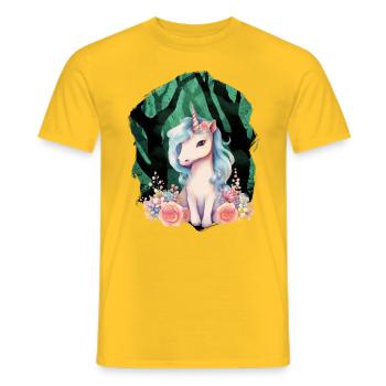 Licorne Licornes Créatures mythiques Animaux mythiques Enfant - T-shirt homme - jaune - Devant - AI Model Male 178 dark (178cm)