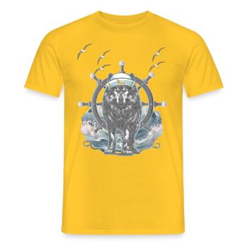 Marin marin marin aventure marine - T-shirt homme - jaune - Devant - AI Model Male 178 dark (178cm)