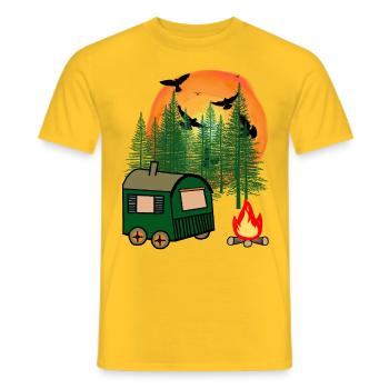 Bauwagen Freizeit Outdoor Natur Naturliebhaber - Männer T-Shirt - Gelb - Vorne - AI Model Male 178 dark (178cm)