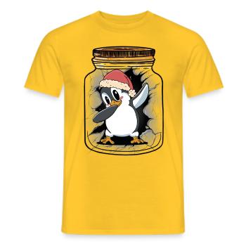 Pinguin Kinder Kind Pinguine - Männer T-Shirt - Gelb - Vorne - AI Model Male 178 dark (178cm)