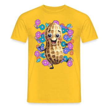 Peanut Nature Lover Summer Flowers Dance Nut - Men's T-Shirt - yellow - Front - AI Model Male 178 dark (178cm)