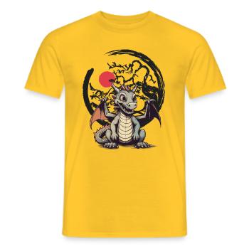 Dragon Dragon Enfant Enfants Conte de fées - T-shirt homme - jaune - Devant - AI Model Male 178 dark (178cm)
