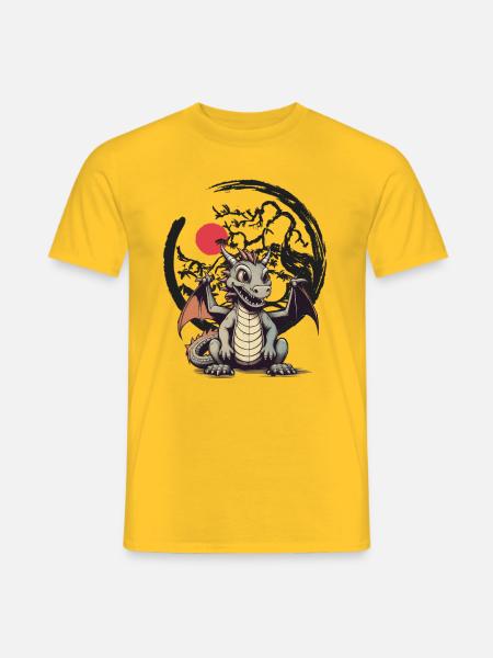 Dragon Dragon Enfant Enfants Conte de fées - T-shirt homme - jaune
