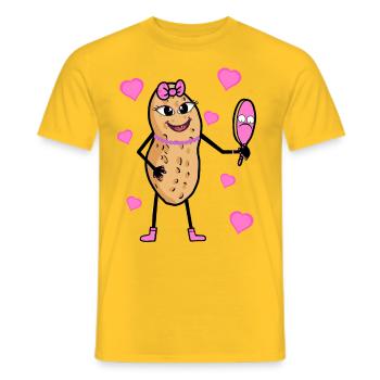 Pretty Erdnuss Mädchen Nuss Prinzessin Diva - Männer T-Shirt - Gelb - Vorne - AI Model Male 178 dark (178cm)