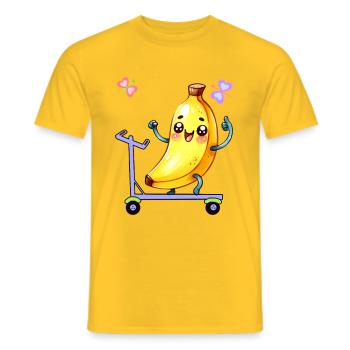 Drôle Drôle Fruit Banane Banane Enfants Enfant Bébé - T-shirt homme - jaune - Devant - AI Model Male 178 dark (178cm)