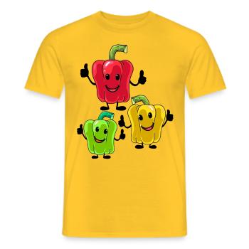 Paprika Gemüse Vegetarisch - Männer T-Shirt - Gelb - Vorne - AI Model Male 178 dark (178cm)