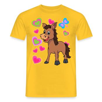 Esel Kinder Kind - Männer T-Shirt - Gelb - Vorne - AI Model Male 178 dark (178cm)