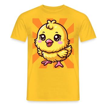 Poulet poussin Poulets Rétro des années 80 des années 90 - T-shirt homme - jaune - Devant - AI Model Male 178 dark (178cm)