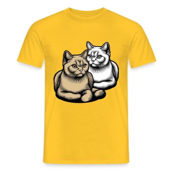 Chat Chat Amoureux des animaux - T-shirt homme - jaune - Devant - AI Model Male 178 dark (178cm)