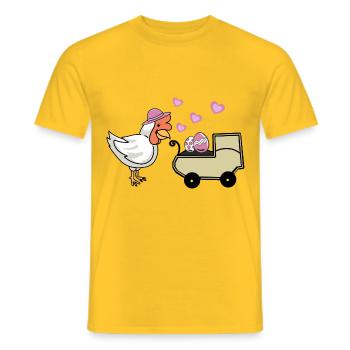Henne Huhn Hühner Geflügel Baby Ei Eier - Männer T-Shirt - Gelb - Vorne - AI Model Male 178 dark (178cm)