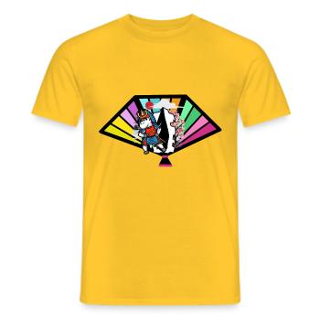 Japan Fan Unicorn Samurai Fantasy Kids Asia - Men's T-Shirt - yellow - Front - AI Model Male 178 dark (178cm)