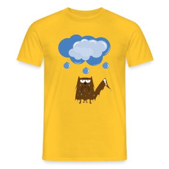 RAINING CATS AND DOGS - Männer T-Shirt - Gelb - Vorne - AI Model Male 178 dark (178cm)