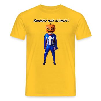 Halloween mode activated ! - Men's T-Shirt - yellow - Front - AI Model Male 178 dark (178cm)