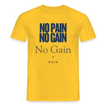 Powerhouse No Gain = Pain - Männer T-Shirt - Gelb - Vorne - AI Model Male 178 dark (178cm)