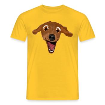 lustiger Hund - Männer T-Shirt - Gelb - Vorne - AI Model Male 178 dark (178cm)
