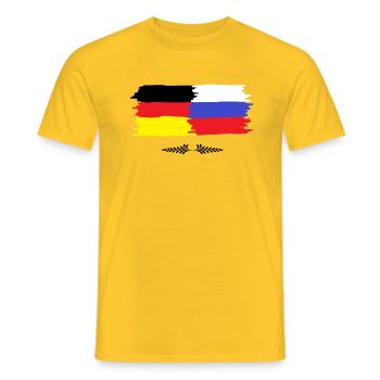 Allemagne - Russie - Cadeaux d'amitié - T-shirt homme - jaune - Devant - AI Model Male 178 dark (178cm)
