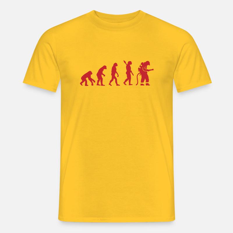 EVOLUTION FEUERWEHR FEUERWEHRMANN FIREFIGHTER - Männer T-Shirt - Gelb