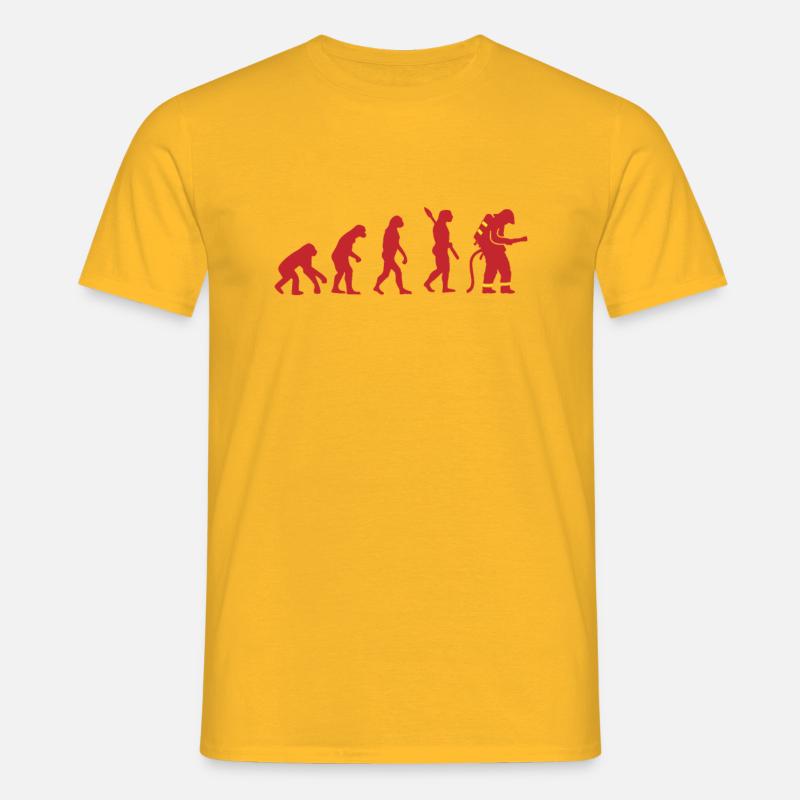 EVOLUTION FIREFIGHTER FIREFIGHTER FIREFIGHTER - Men's T-Shirt - yellow