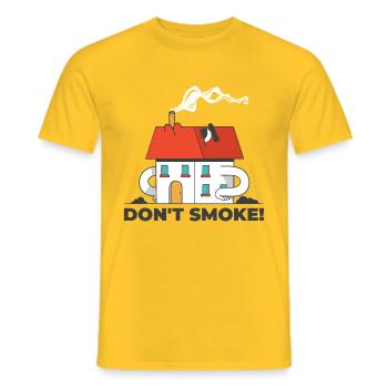 Non-fumeur drôle maison de cheminée fumante - T-shirt homme - jaune - Devant - AI Model Male 178 dark (178cm)
