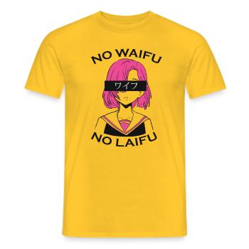Anime Girl Japonaise No Waifu No Laifu - T-shirt homme - jaune - Devant - AI Model Male 178 dark (178cm)