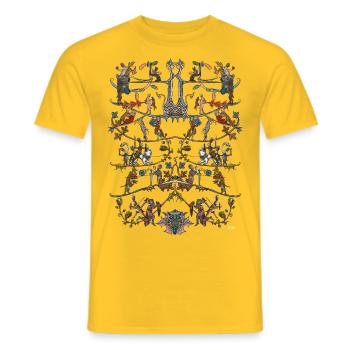 Miniatures médiévales III - T-shirt homme - jaune - Devant - AI Model Male 178 dark (178cm)