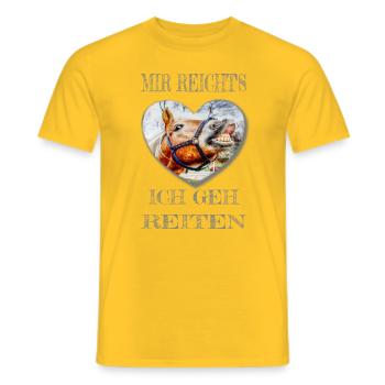 Mir reicht's ich geh reiten Pferde lachen Geschenk - Männer T-Shirt - Gelb - Vorne - AI Model Male 178 dark (178cm)