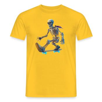 Skeleton-skateboarder - T-shirt homme - jaune - Devant - AI Model Male 178 dark (178cm)