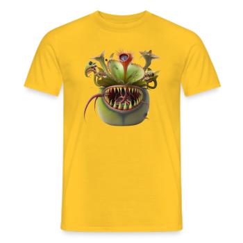 Plant zombies on the hunt - Men's T-Shirt - yellow - Front - AI Model Male 178 dark (178cm)