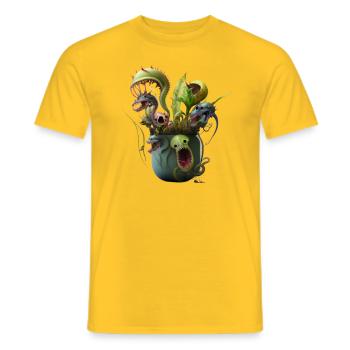 Plantes carnivores : la prochaine frayeur ? - T-shirt homme - jaune - Devant - AI Model Male 178 dark (178cm)