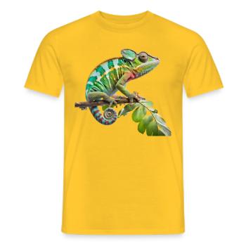 Colorful chameleon life - Men's T-Shirt - yellow - Front - AI Model Male 178 dark (178cm)