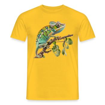 Suivez le caméléon - T-shirt homme - jaune - Devant - AI Model Male 178 dark (178cm)