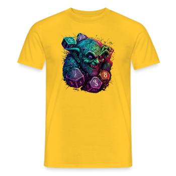 Chaos and Color: The Troll of LoL - Men's T-Shirt - yellow - Front - AI Model Male 178 dark (178cm)